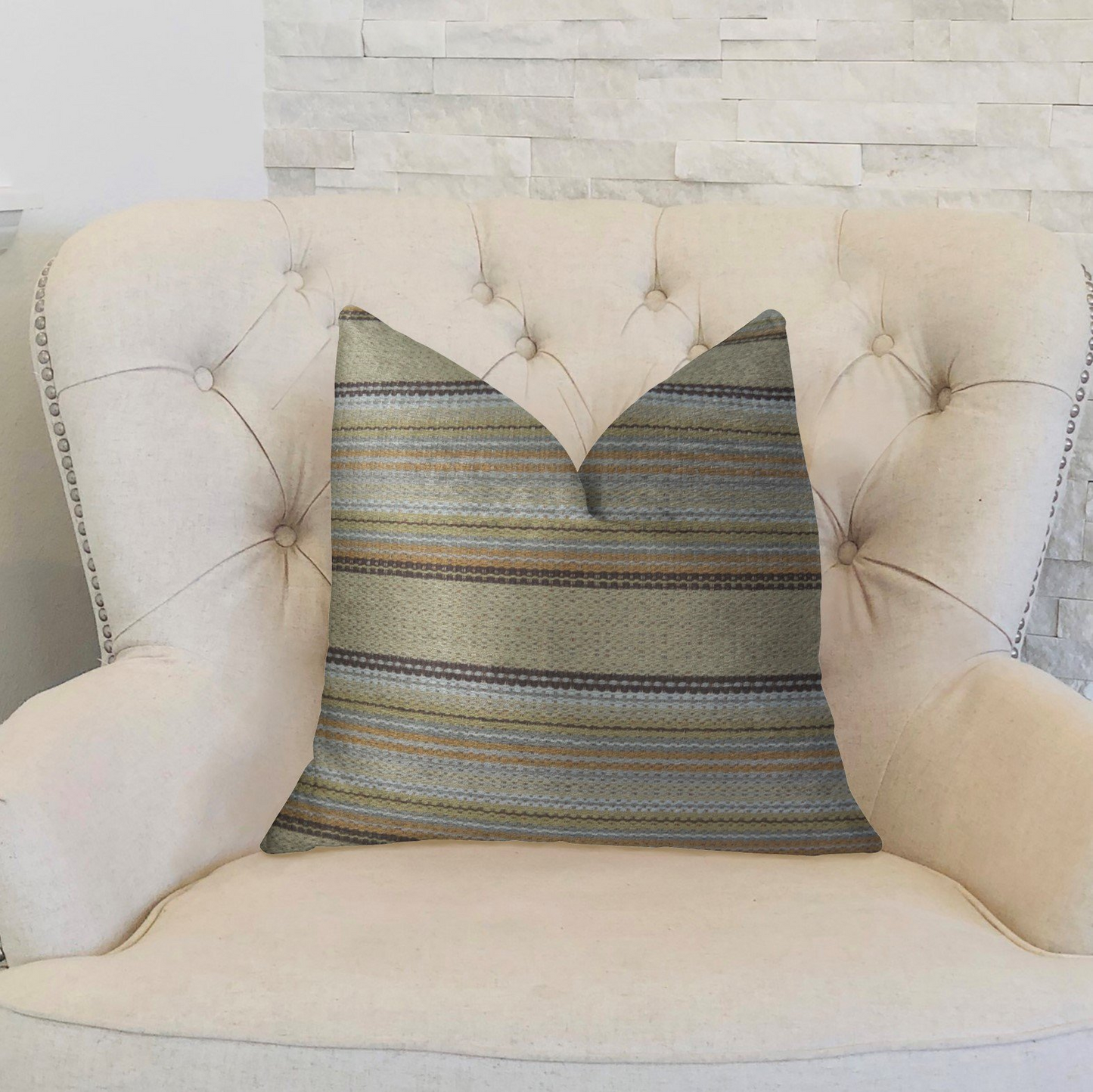 Lexington Park Taupe and Brown Handmade Luxury Pillow - Plutus Home