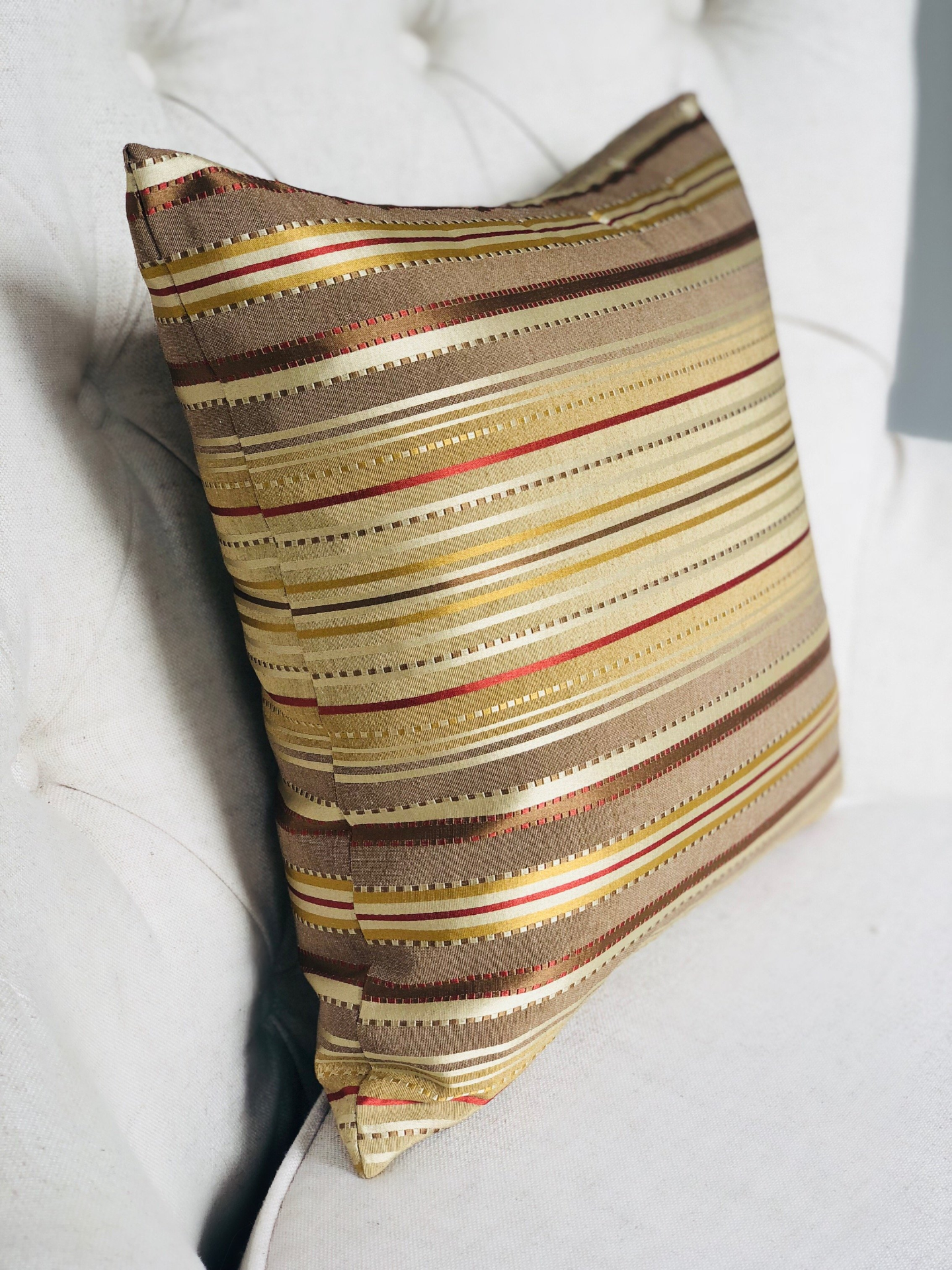 Macedonia Gold Red and Silver Handmade Luxury Pillow - Elegant Decorative Pillow