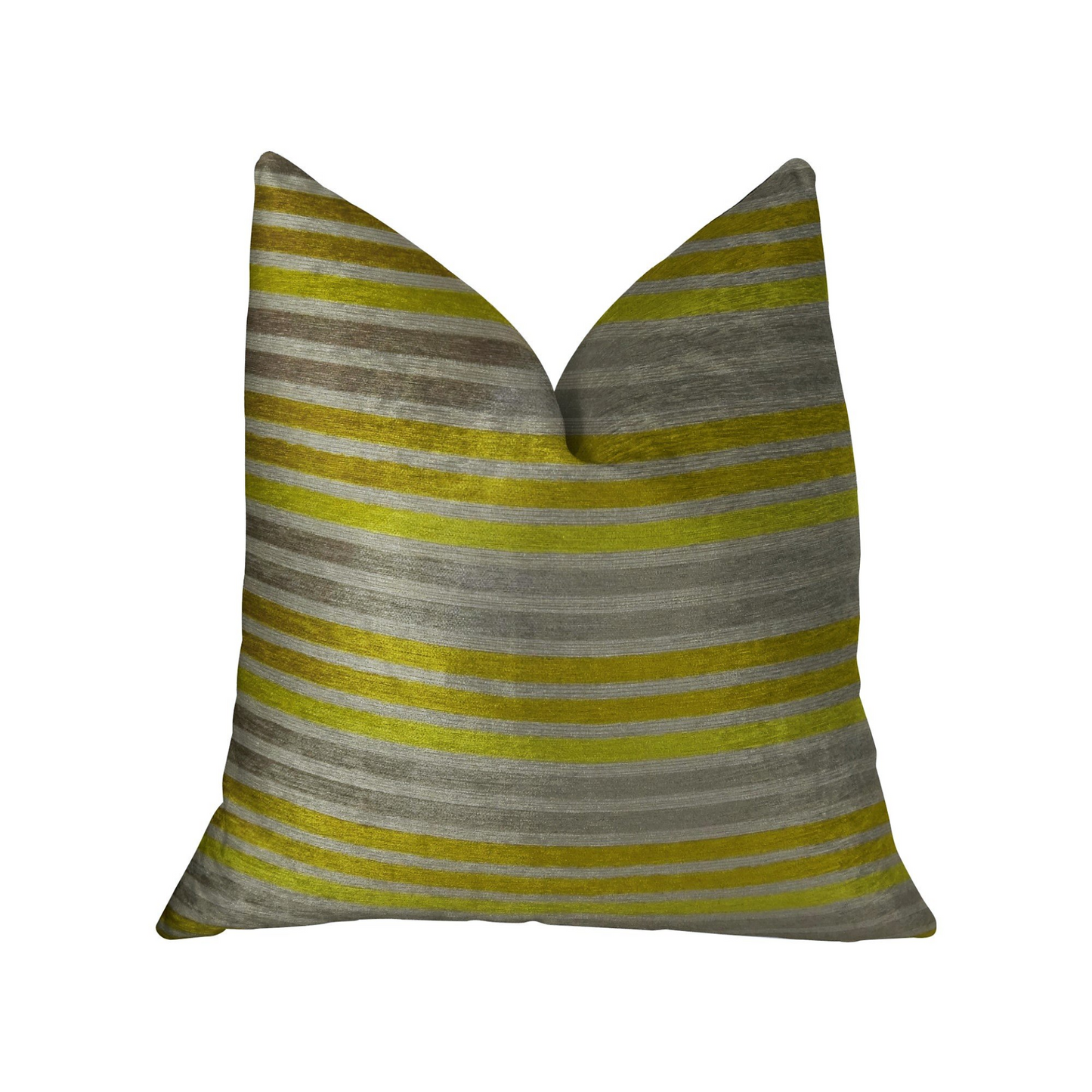 Kaleva Lime and Gray Handmade Luxury Pillow - Eye-Catching and Sumptuous