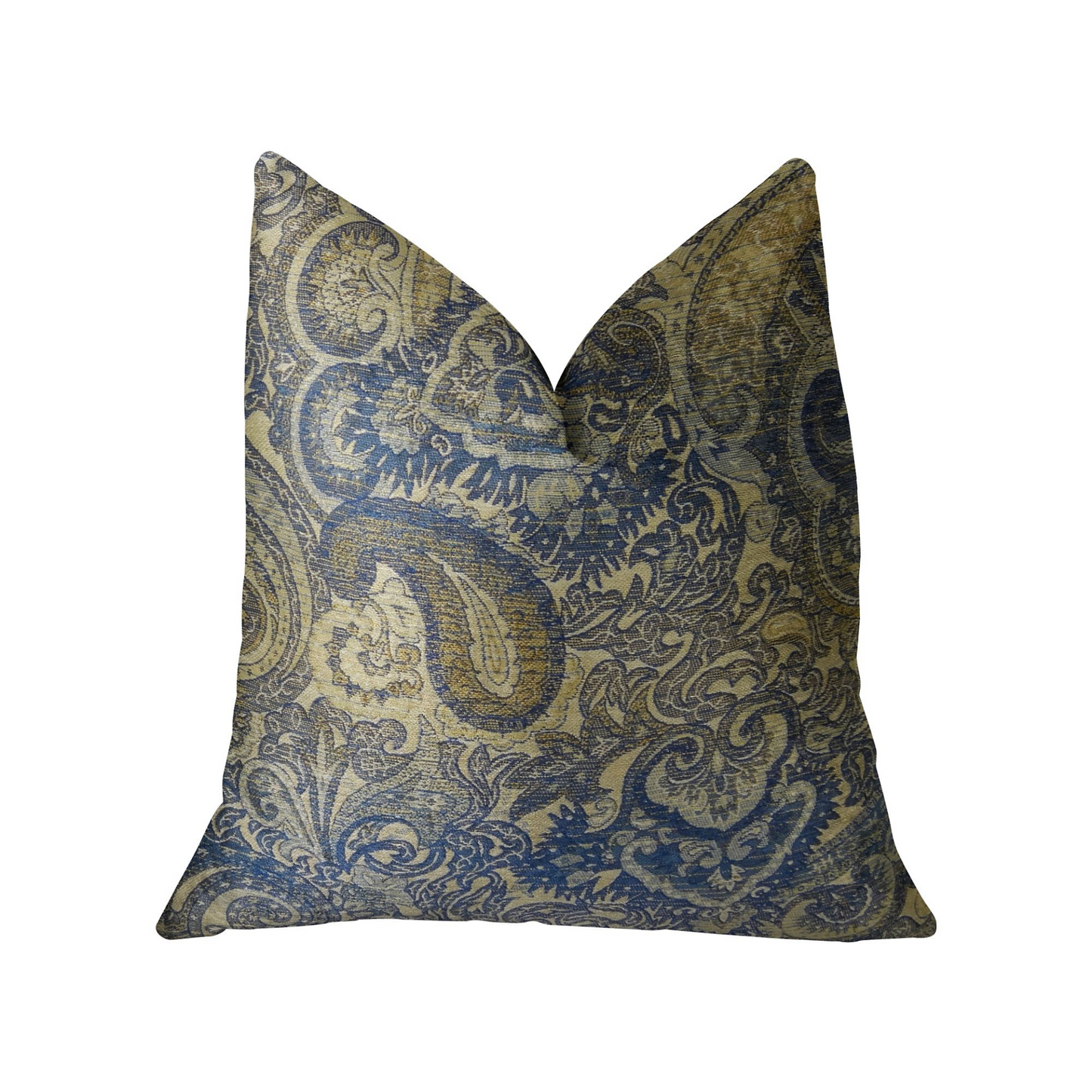 Myrtle Navy Blue and Taupe Handmade Luxury Pillow - Elegant Home Decor