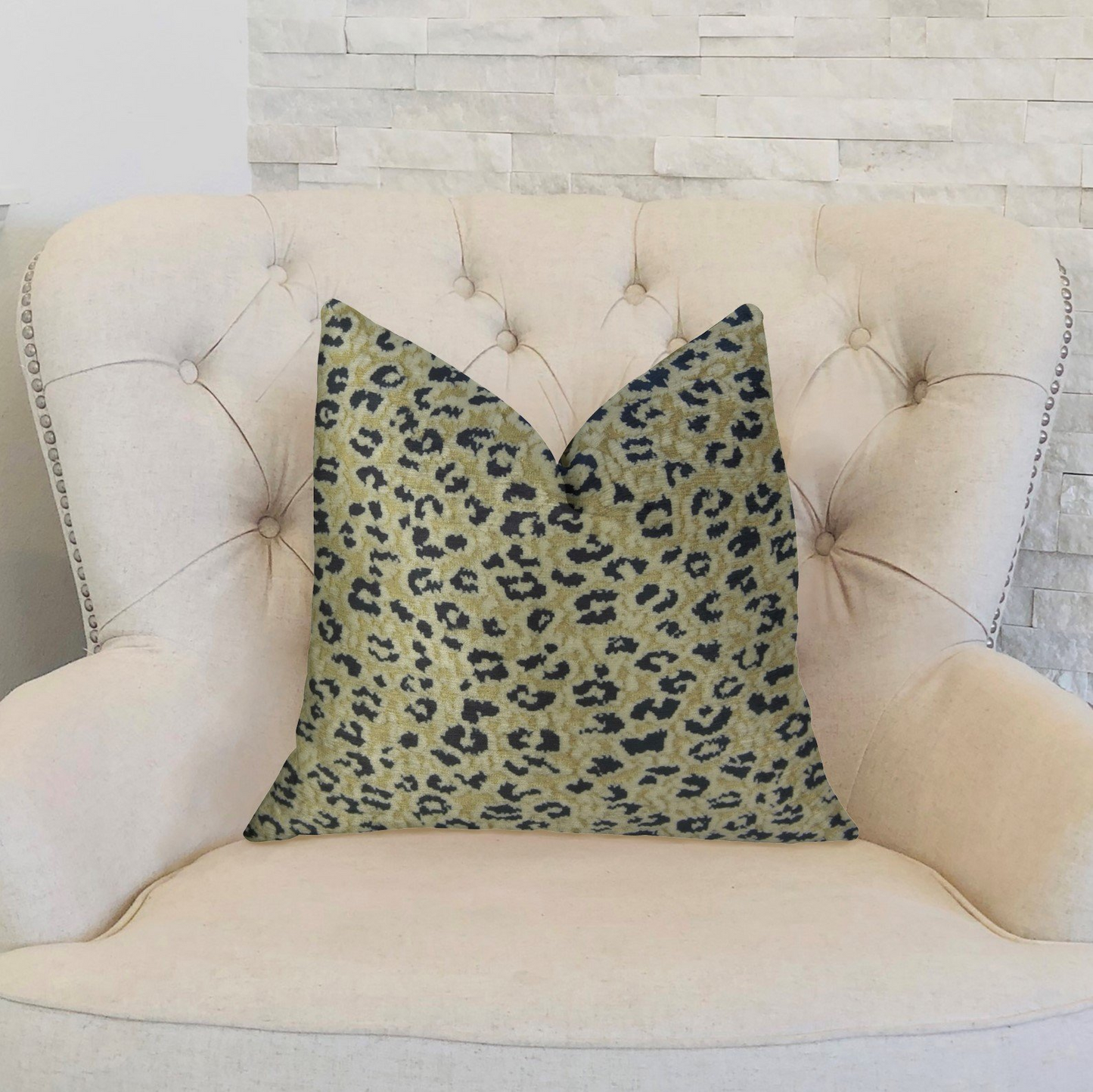 Cheetah Spots Cream and Black Handmade Luxury Pillow - Elegant Decor for Your Home