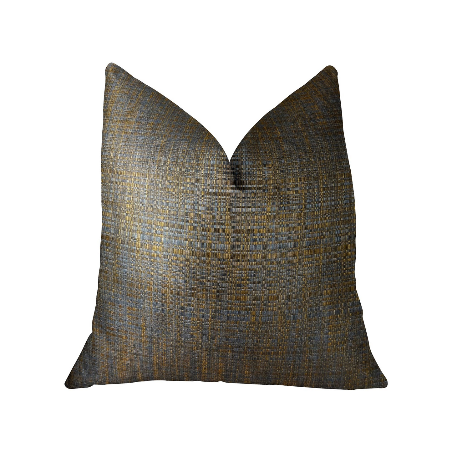 Vibrant Tazanite Blue and Brown Handmade Luxury Pillow - Plutus