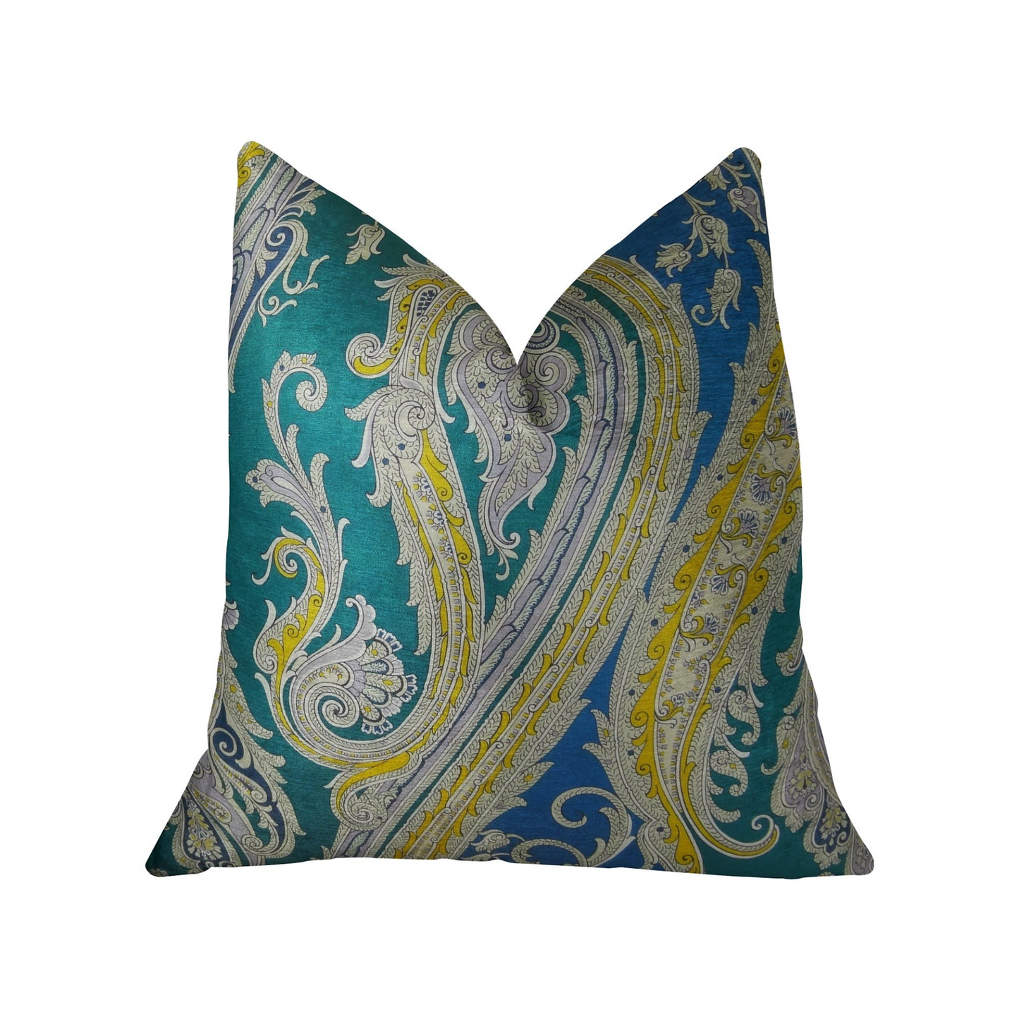 Annalise Blue Yellow and Green Handmade Luxury Pillow - Decorative Throw Pillow