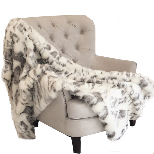 Ivory Rabbit Faux Fur Handmade Luxury Throw - Add Texture and Comfort to Your Living Space