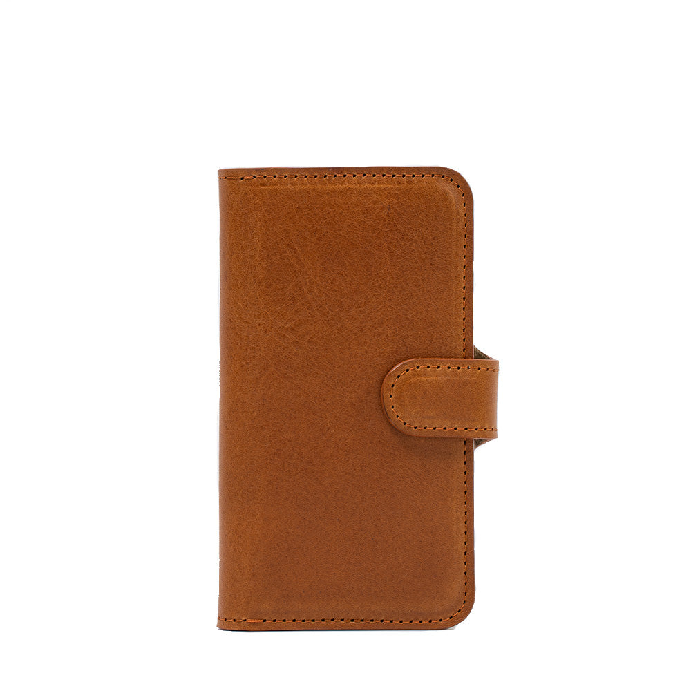 iPhone 14 Series Leather MagSafe Folio Case Wallet with Grip - Premium Full-Grain Vegetable-Tanned Leather