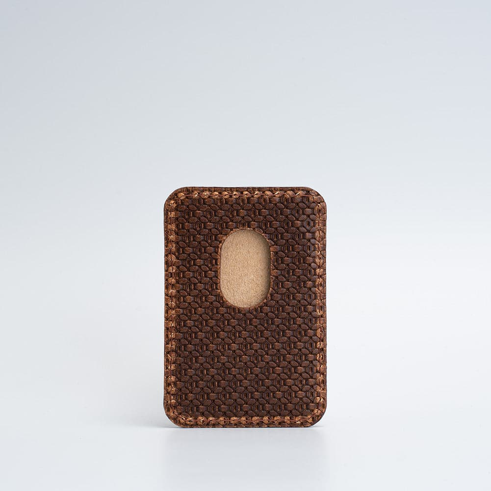 MagSafe Leather Wallet Geometric Net - Luxury Handcrafted iPhone Wallet