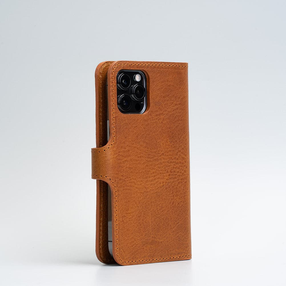 Full-grain Leather Folio Wallet with MagSafe - Spindly | Genuine Leather iPhone Case