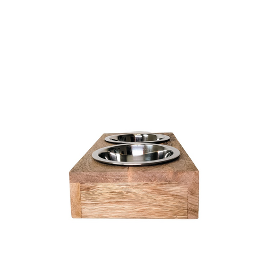Eco-Friendly Elevated Dog Wood Feeder (Natural) - Stylish and Durable Pet Feeder