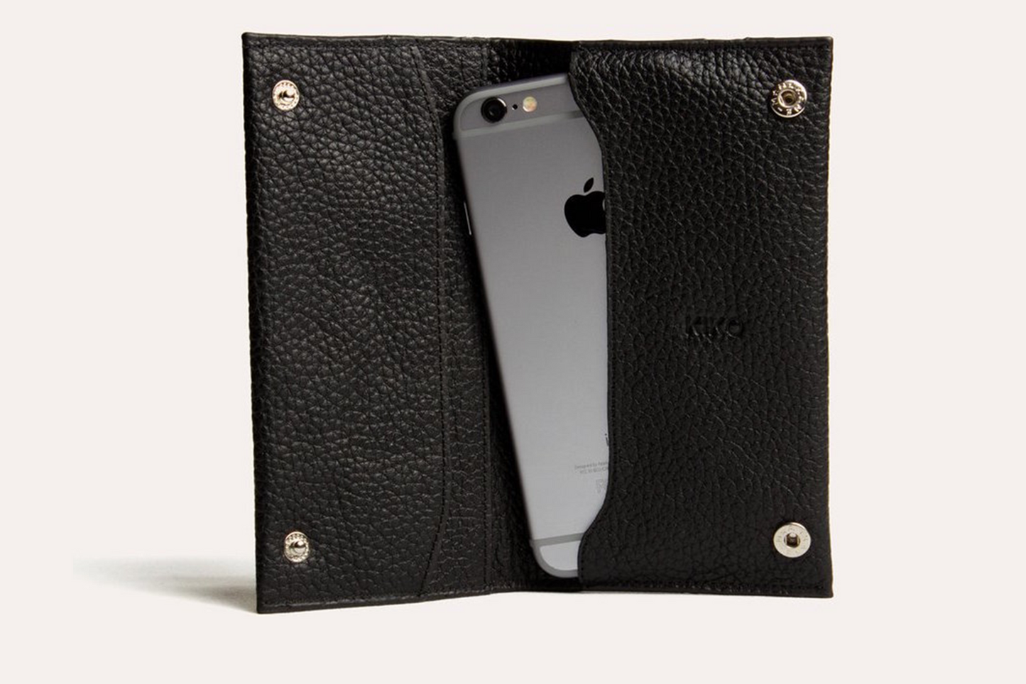 High-Quality Hand Glazed Cowhide iPhone Wallet with Button Closure