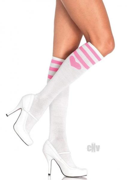 Sweetheart Athletic Knee Socks White - Comfortable and Stylish