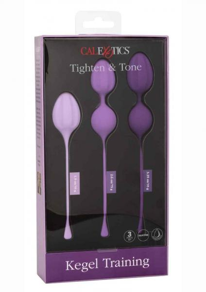 CalExotics Kegel Training 3pc Set Purple - Strengthen Pelvic Floor Muscles and Enhance Sexual Pleasure