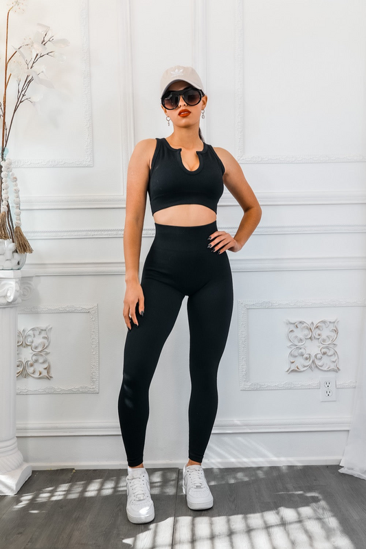 Next Level Ribbed Snatched Active Wear Pant Set | High Quality & Contouring Fabric