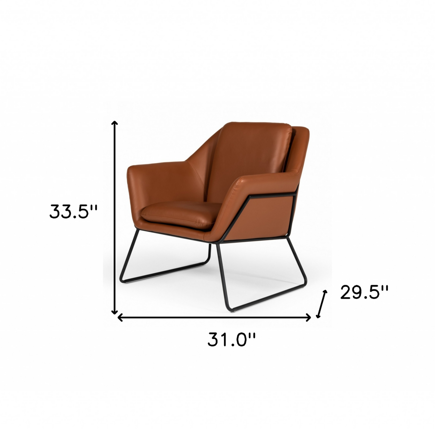 Industrial Brown Eco Leather and Black Metal Chair - Comfortable and Stylish