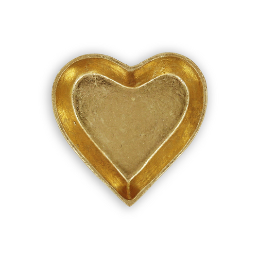 "7"" Gold Heart Cast Iron Handmade Vanity Tray"