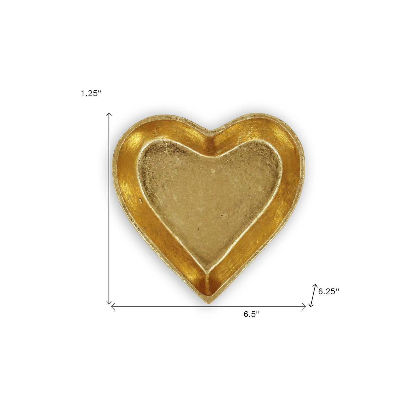 7" Gold Heart Cast Iron Handmade Vanity Tray