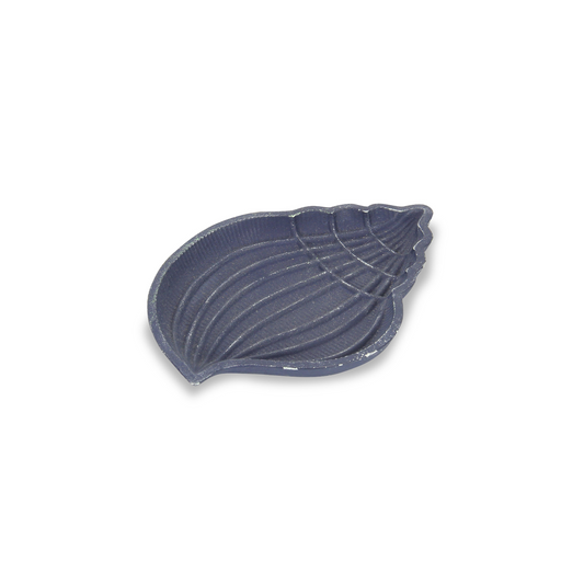 "6"" Blue Sea Conch Metal Handmade Tray"