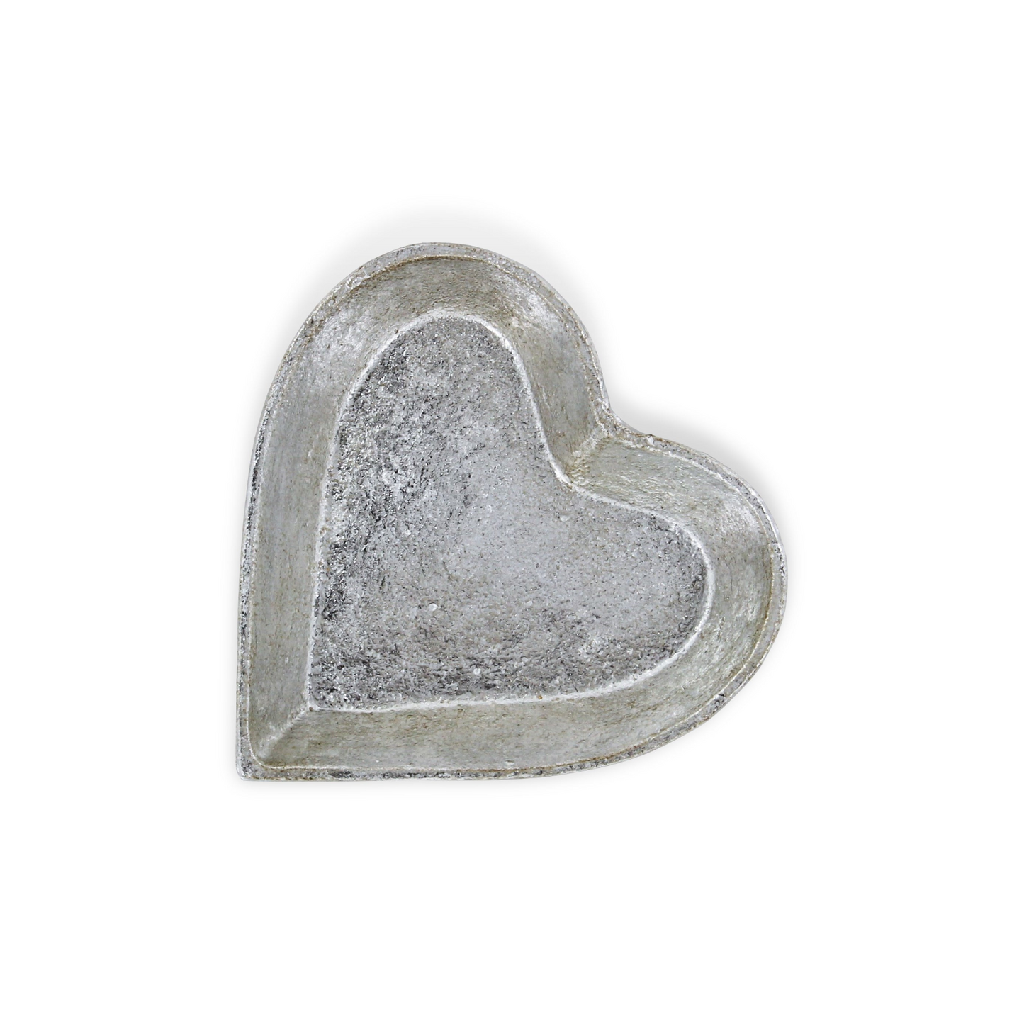 7" Silver Heart Cast Iron Handmade Vanity Tray - Decorative Metal Tray for Home