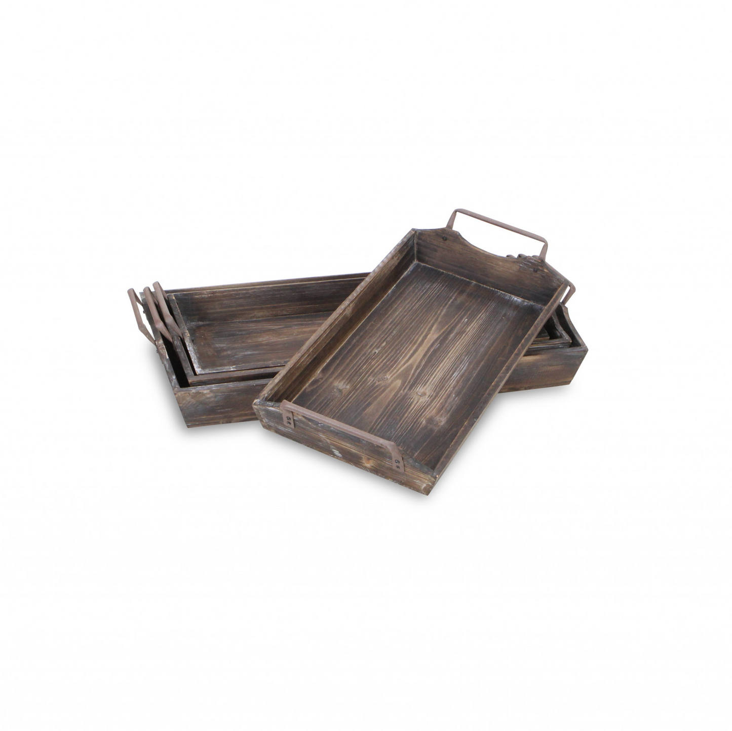 22" Brown Rectangular Wood Handmade Tray Handles - Serve in Style