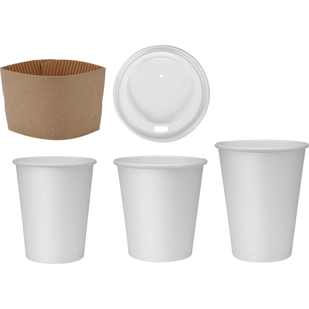 Genuine Joe 10 oz Eco-friendly Paper Cups - 50/Pack - 20/Carton - White