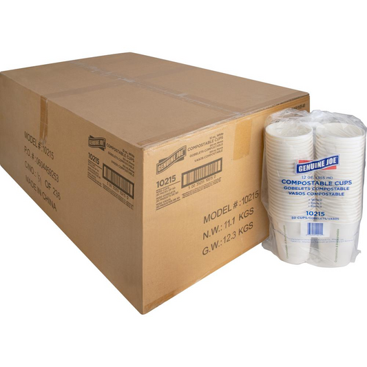 Genuine Joe 12 oz Eco-friendly Paper Cups - Pack of 50