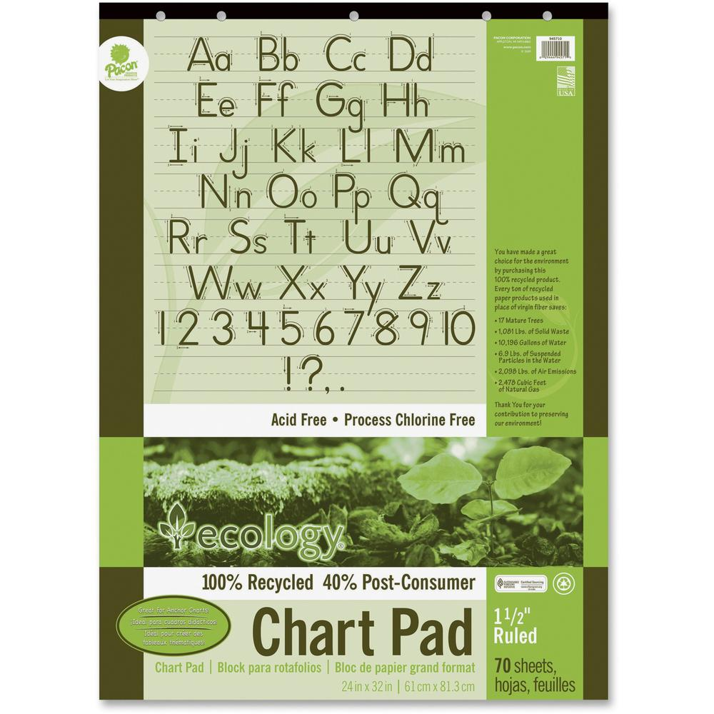 Decorol Recycled Chart Pad - Eco-friendly, Acid-free - 70 Sheets