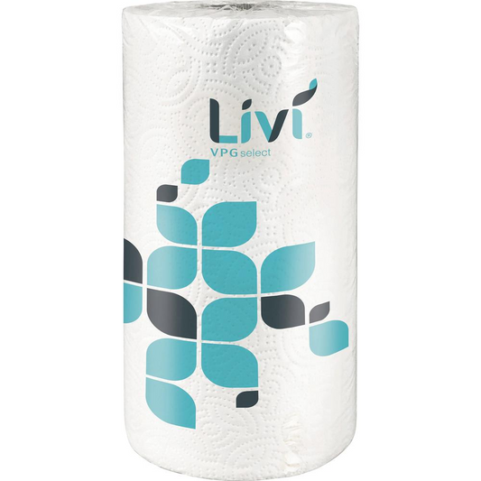 Livi Solaris Paper Two-ply Kitchen Roll Towel - 2 Ply - 9" x 11" - 85 Sheets/Roll - White - Fiber - Absorbent, Eco-friendly, Soft, Embossed - For Kitchen - 30 / Carton