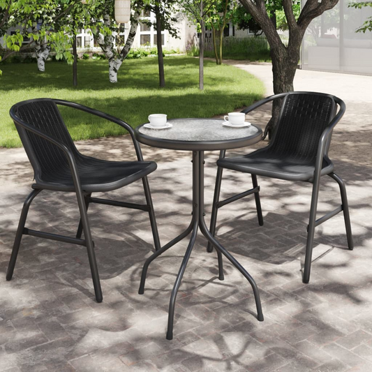 vidaXL Patio Table Ø19.7"x28" Steel Anthracite - Stylish and Durable Outdoor Furniture