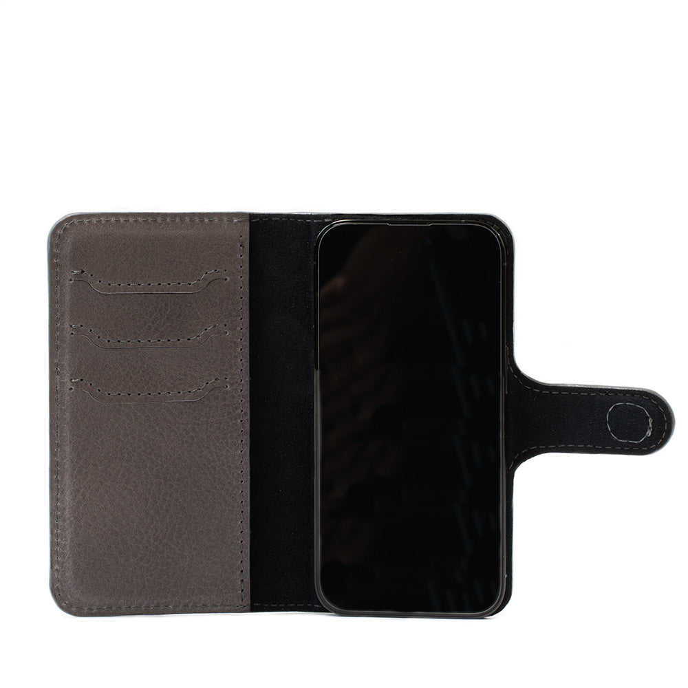 iPhone 14 Series Leather MagSafe Folio Case Wallet with Grip - Premium Full-Grain Vegetable-Tanned Leather