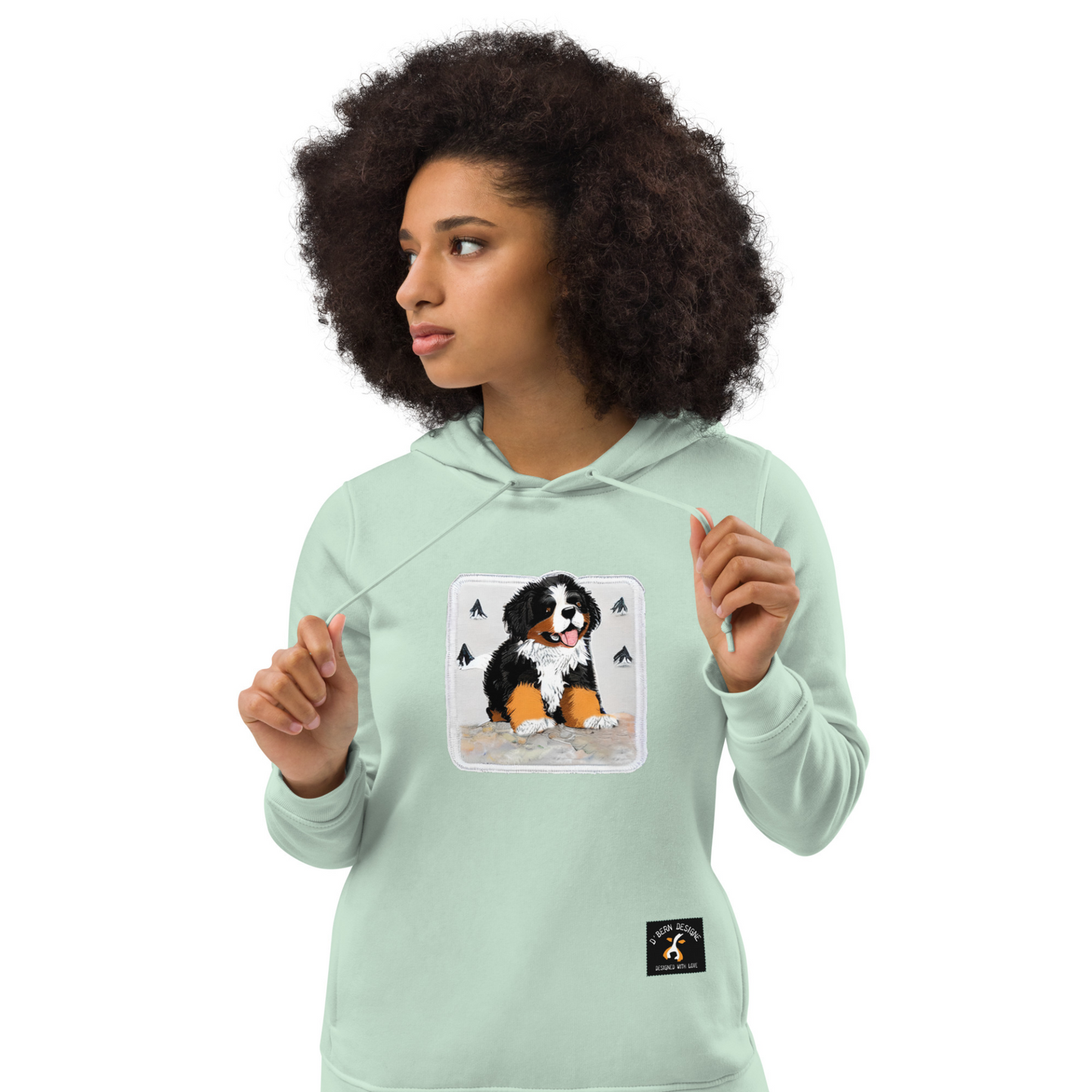 D˙Bern Designe Women's ECO/Organic Fitted Bernese Mountain Dog Hoodie