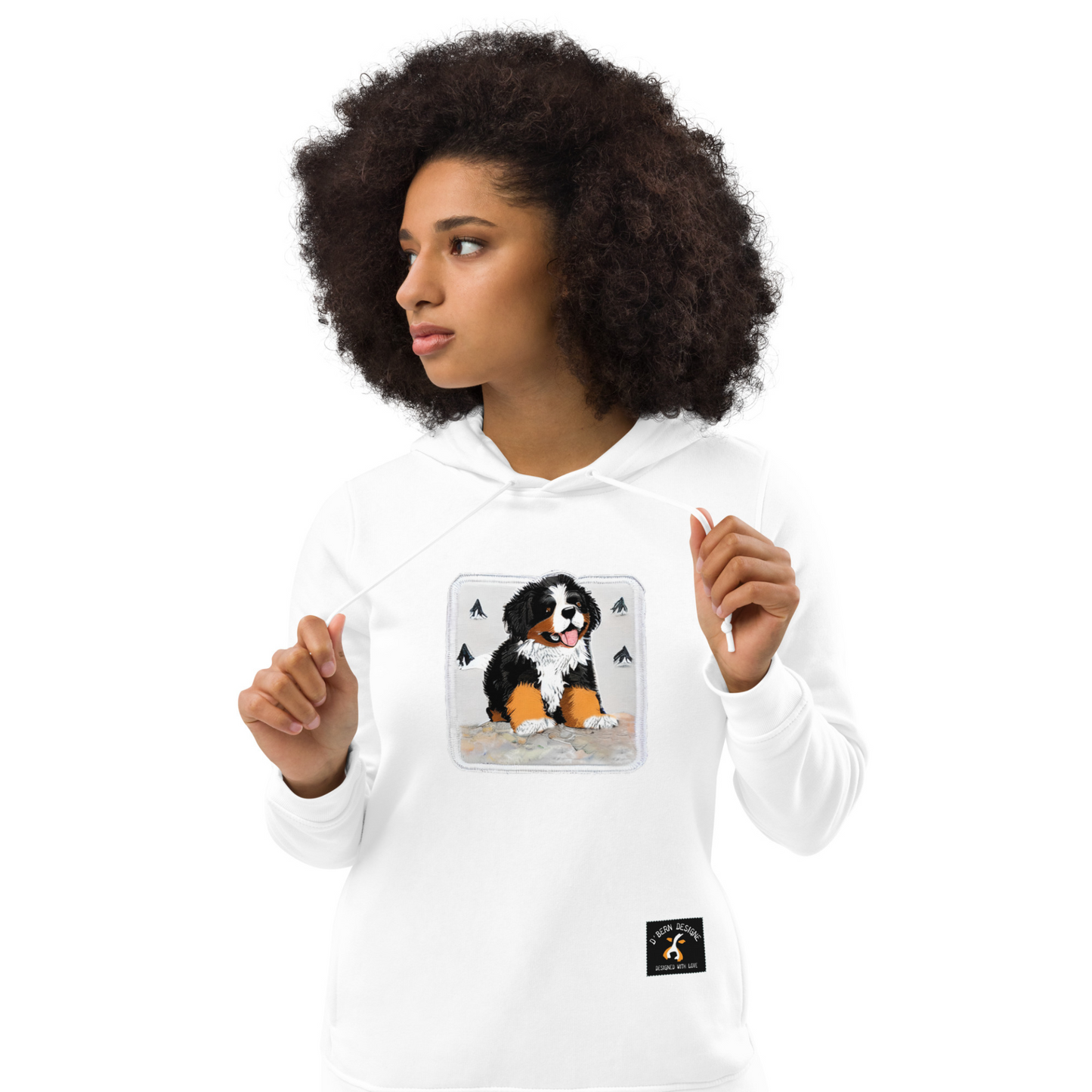 D˙Bern Designe Women's ECO/Organic Fitted Bernese Mountain Dog Hoodie