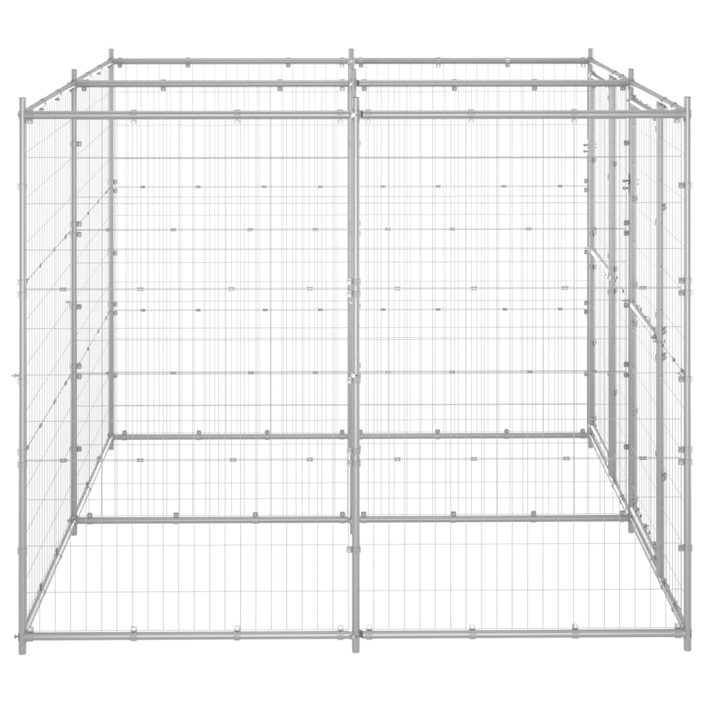 vidaXL Outdoor Dog Kennel Galvanized Steel 52.1 ft²