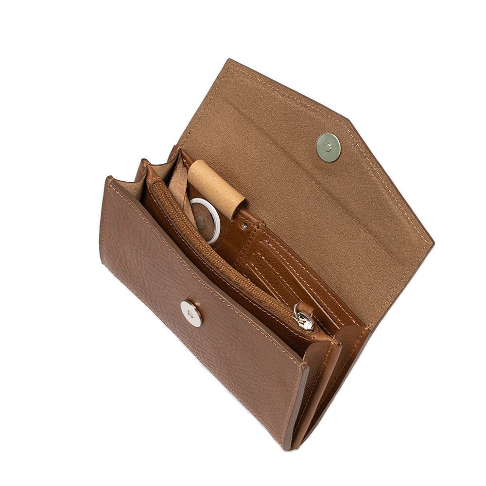 Leather AirTag Long Flap Wallet - Stylish and Functional | YourName eCommerce