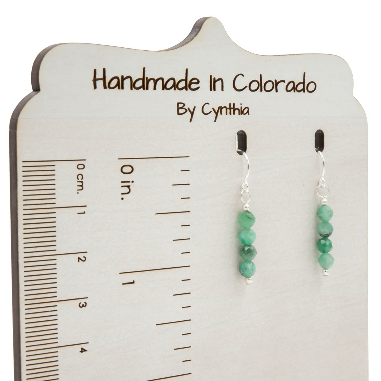 Handmade Emerald Sparkles | Sterling Silver Earrings | May Birthstone | Eco-Friendly Jewelry | Hypoallergenic & Nickel-Free | Natural Stone | Wedding Anniversary