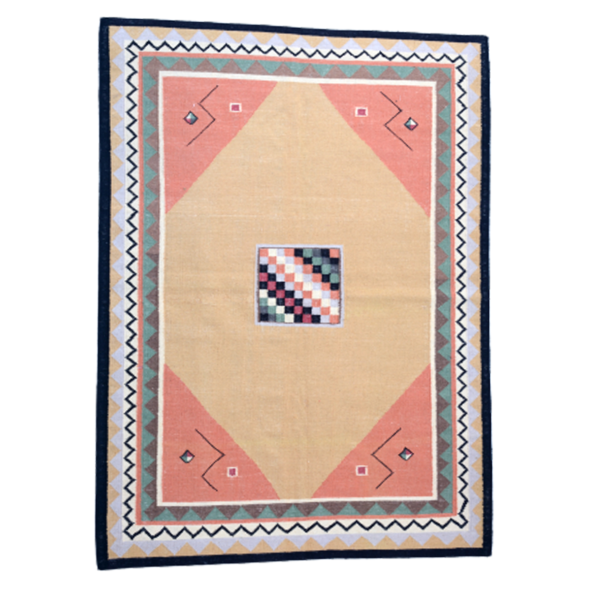 Vintage Handmade Pancho Kilim Rug - 100% Genuine Wool