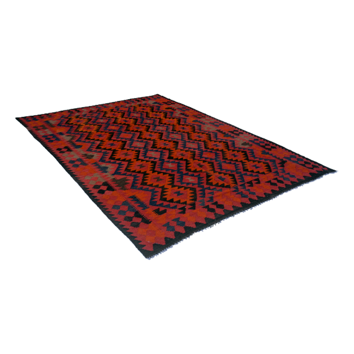 Vintage Handmade Sanguine Brown Rug - 100% Genuine Wool