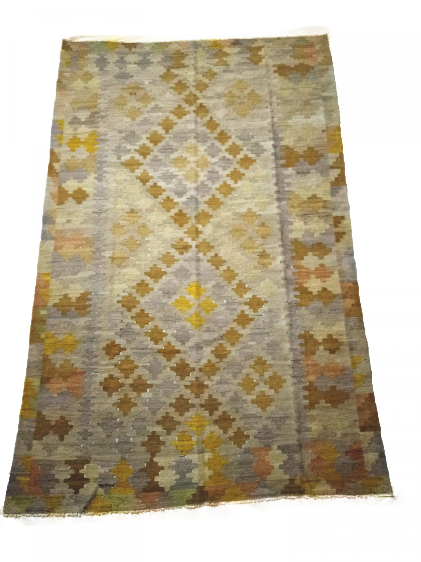 Handmade Akaroa Kilim Rug - Colorful and Attractive Diamond Pattern