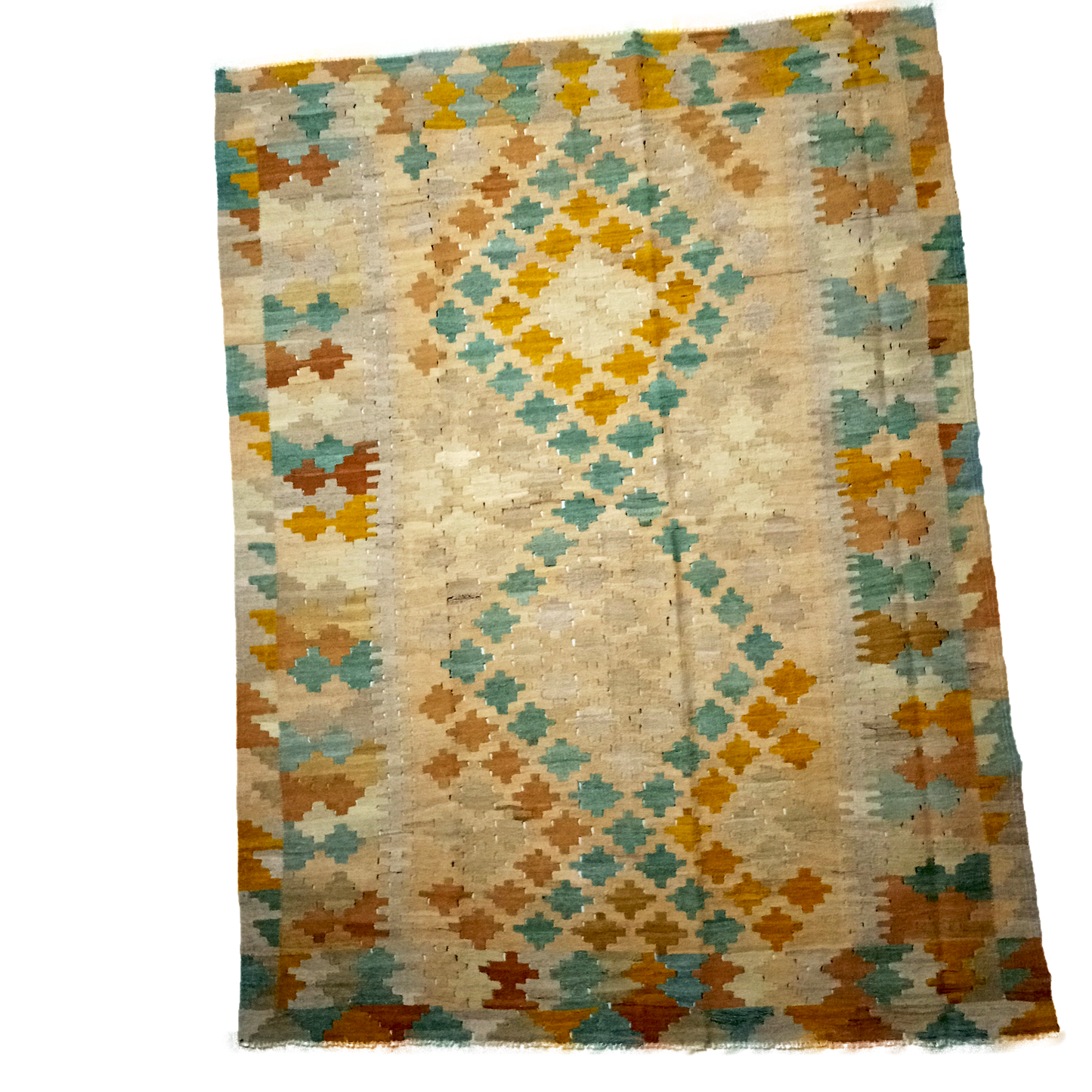 Handmade Akaroa Kilim Rug - Colorful and Attractive Diamond Pattern