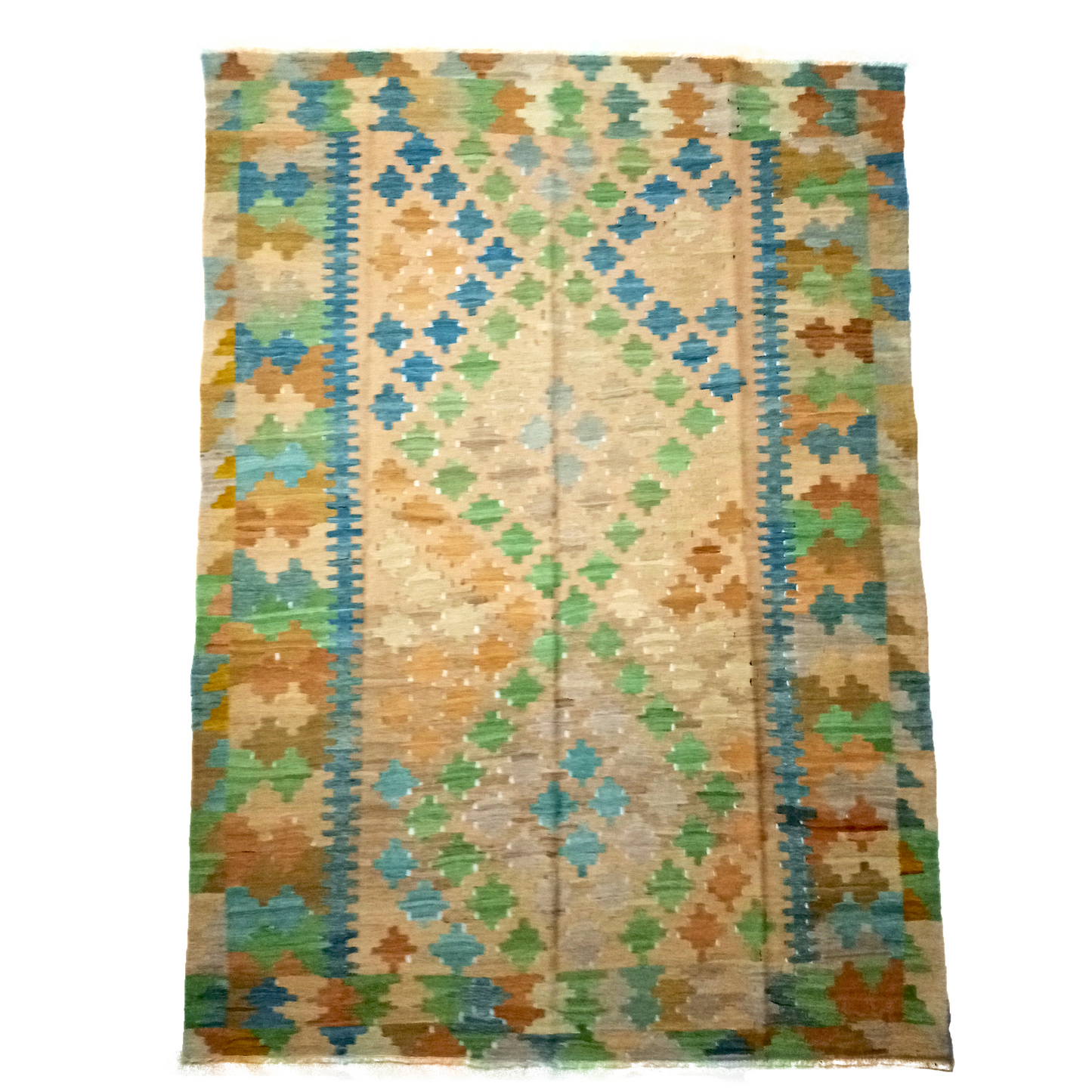 Handmade Akaroa Kilim Rug - Colorful and Attractive Diamond Pattern