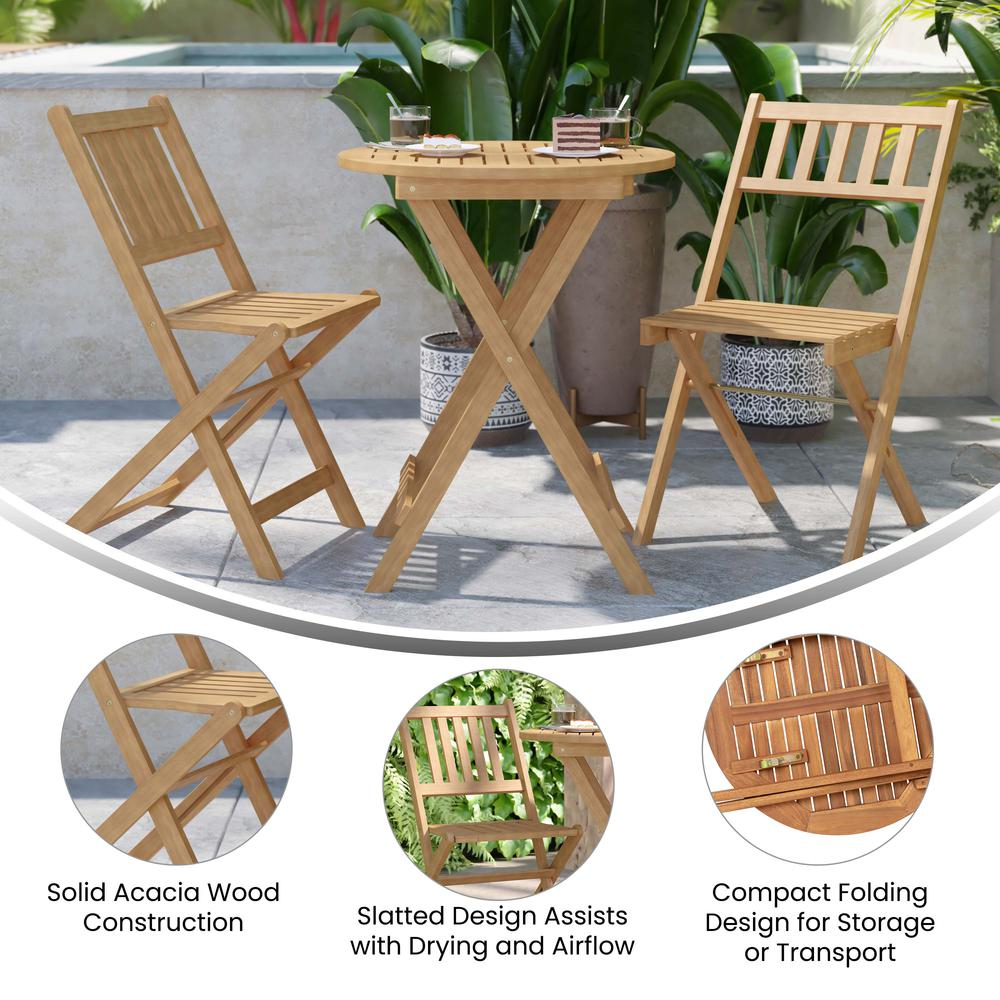 Martindale 3 Piece Folding Patio Bistro Set - Compact and Convenient Outdoor Seating