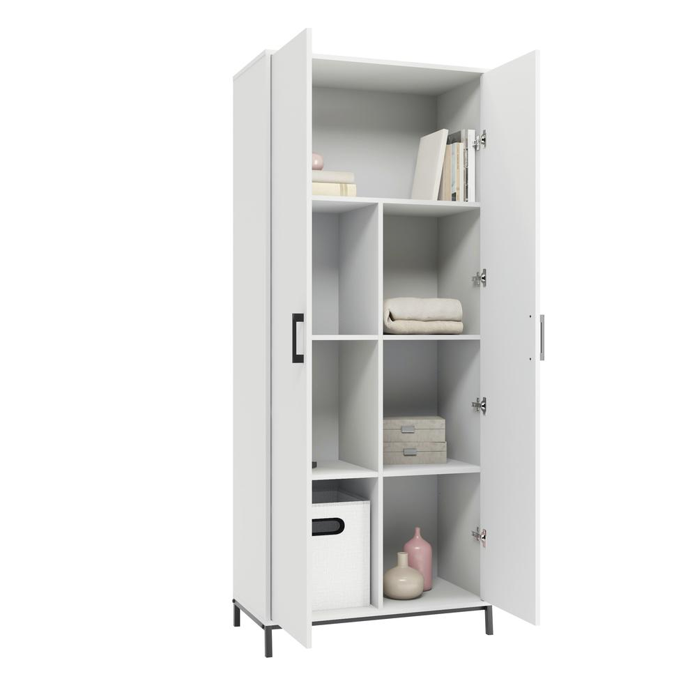 North Avenue Storage Cabinet - White | Ample Space, Adjustable Shelves, Sleek Design