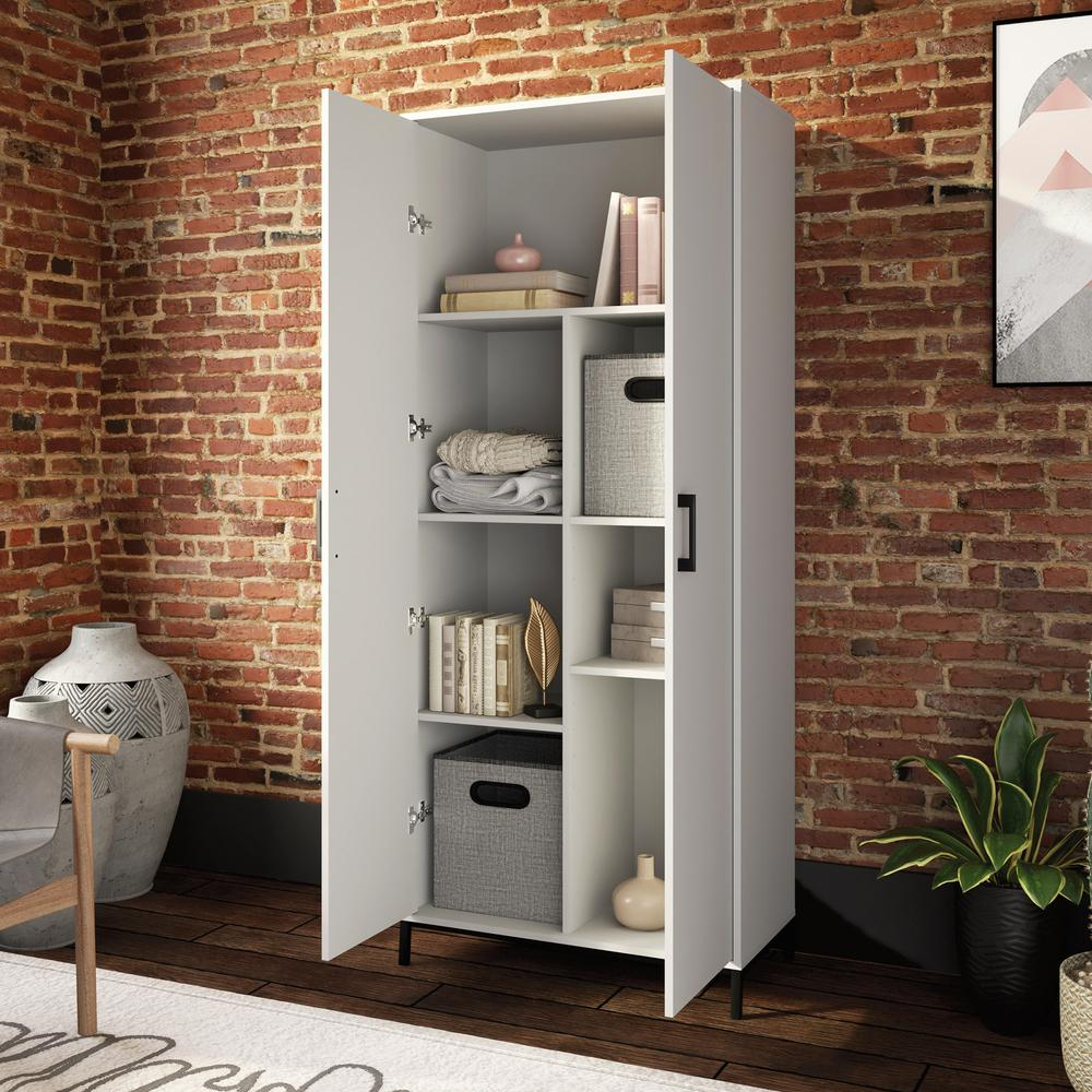 North Avenue Storage Cabinet - White | Ample Space, Adjustable Shelves, Sleek Design