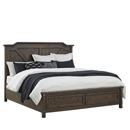 Farmwood King Storage Bed Complete - Rustic Elegance for Your Bedroom