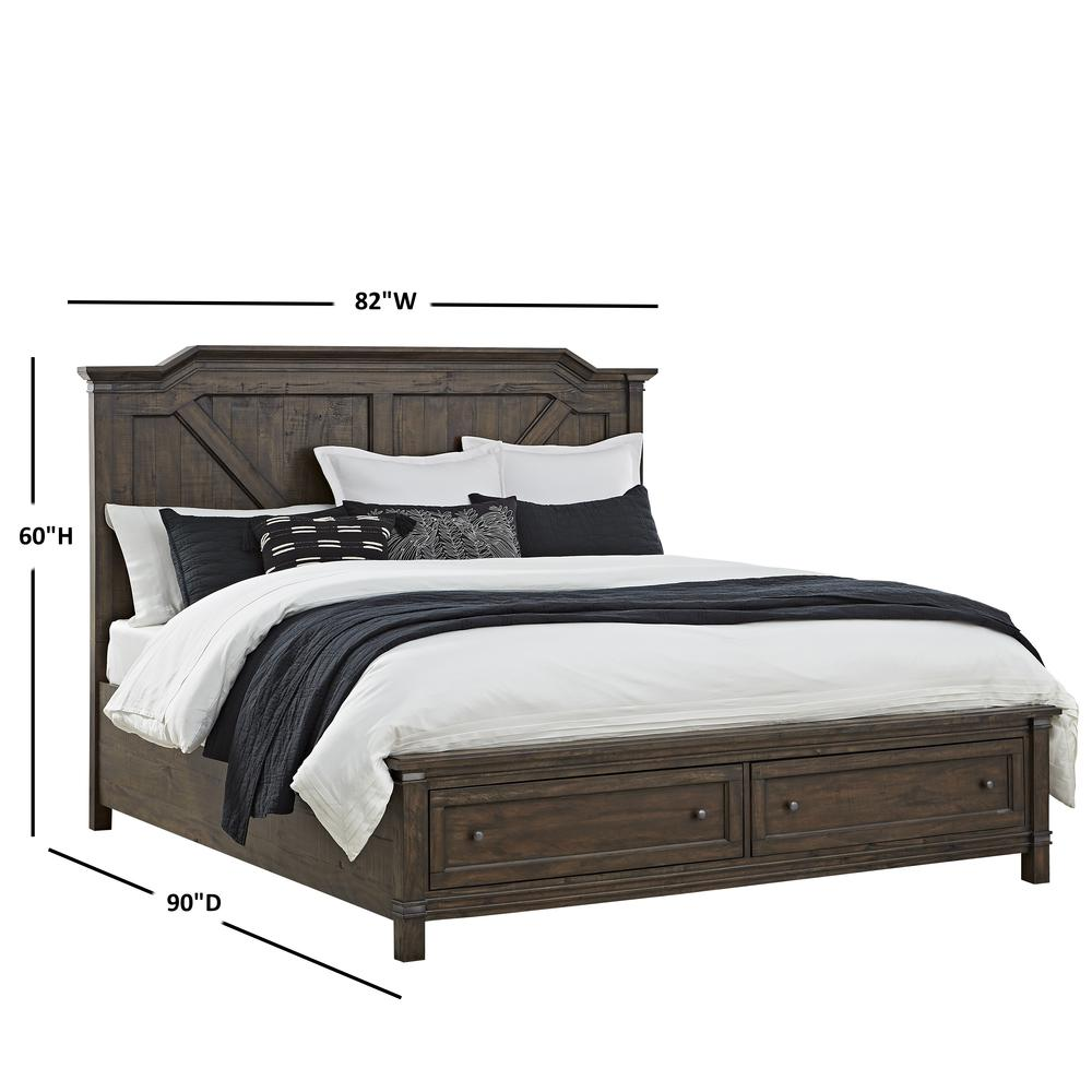 Farmwood King Storage Bed Complete - Rustic Elegance for Your Bedroom