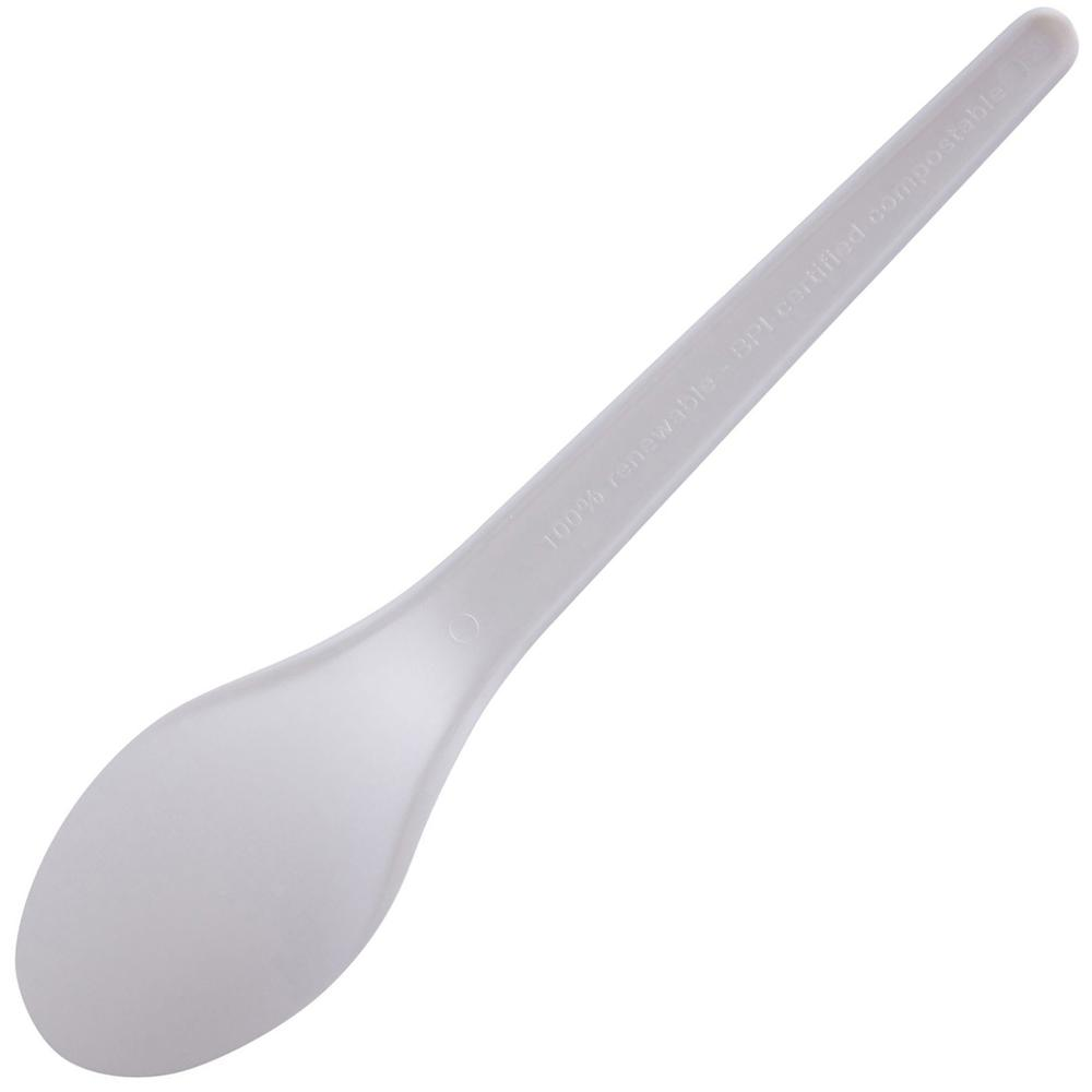 Eco-Products 6" Plantware High-heat Spoons - Disposable - Pearl White