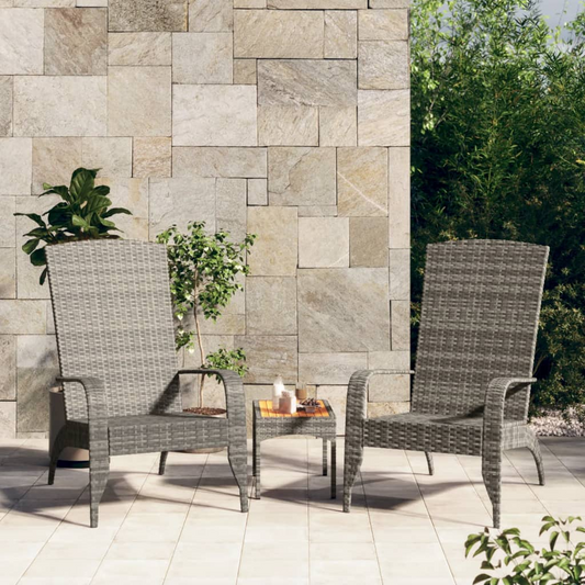 vidaXL Patio Adirondack Chair Gray Poly Rattan - Comfortable and Durable Outdoor Furniture