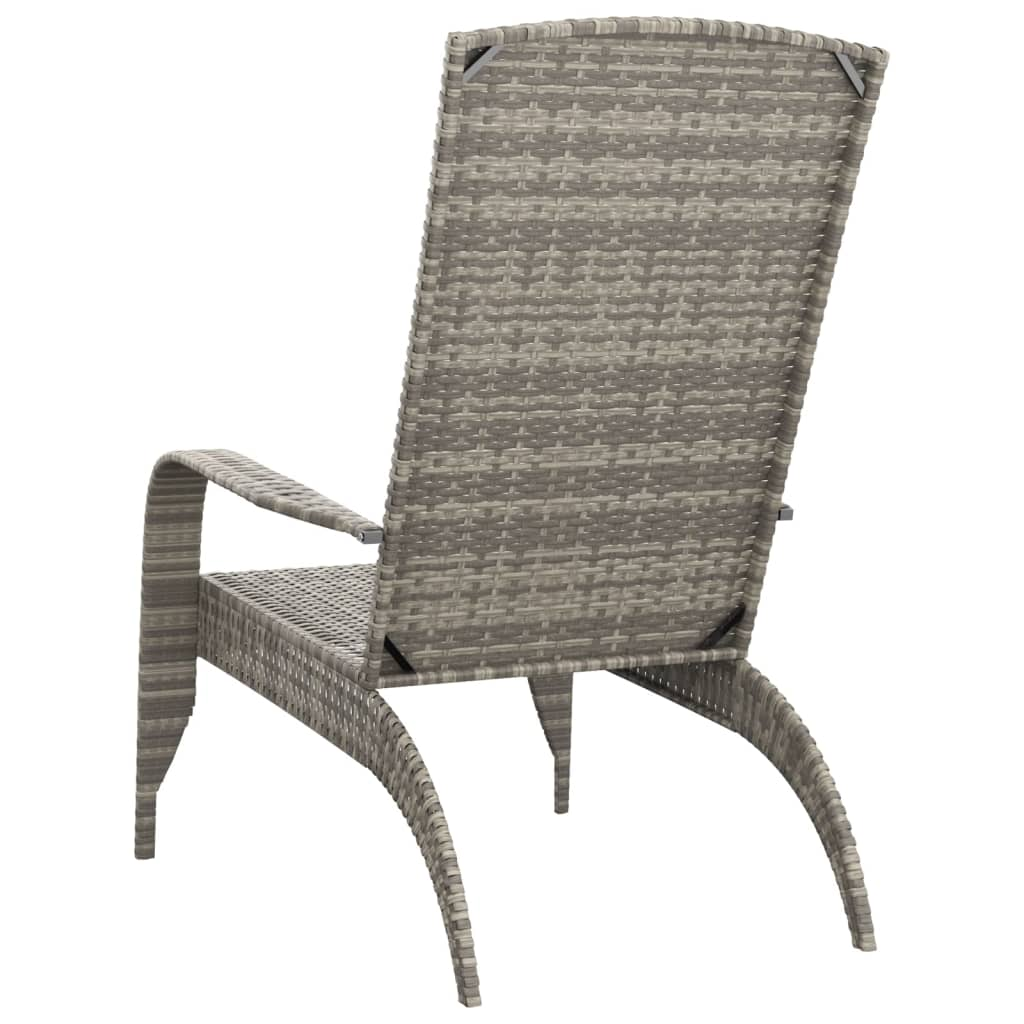 vidaXL Patio Adirondack Chair Gray Poly Rattan - Comfortable and Durable Outdoor Furniture