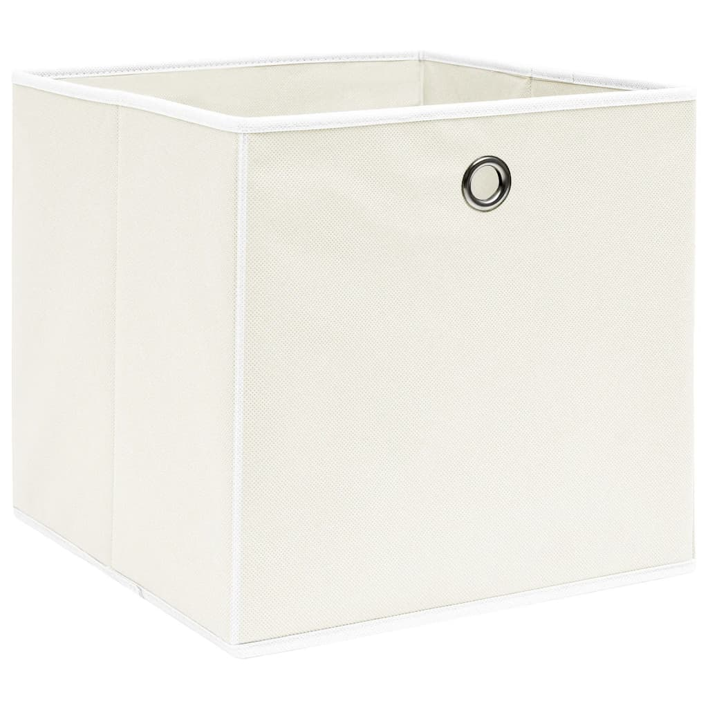 vidaXL Storage Boxes 4 pcs White 12.6"x12.6"x12.6" Fabric - Durable and Foldable Storage Solution