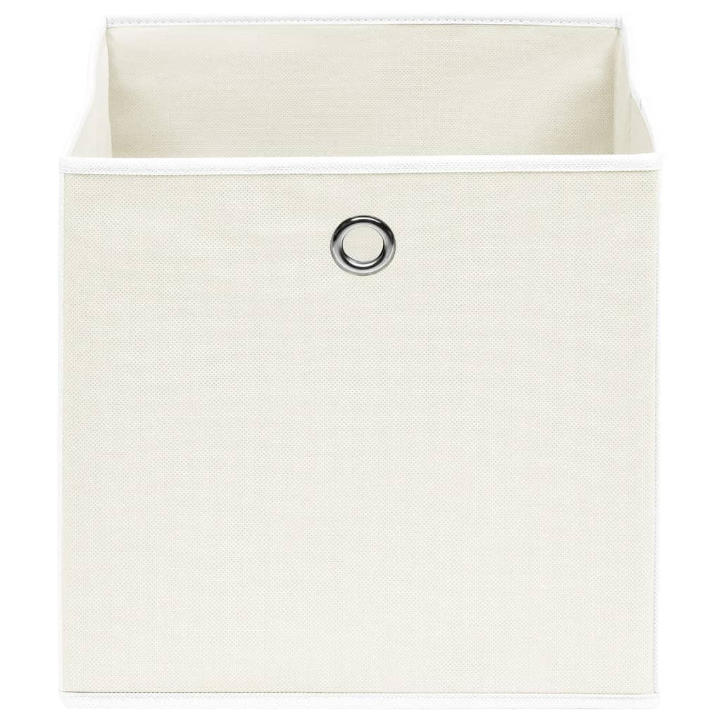 vidaXL Storage Boxes 4 pcs White 12.6"x12.6"x12.6" Fabric - Durable and Foldable Storage Solution