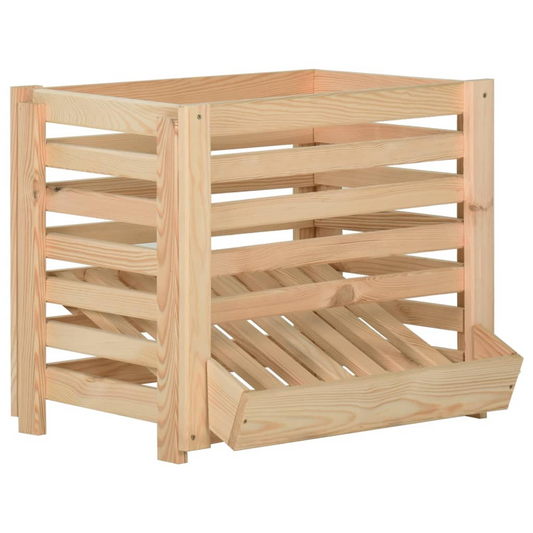 vidaXL Potato Box 23.6"x15.7"x19.7" Solid Wood Pine - Vegetable Storage Container