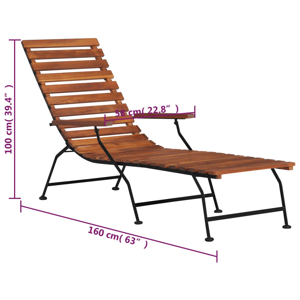 vidaXL Patio Deck Chair Solid Wood Acacia - Premium Outdoor Furniture